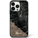 Guess GUHCP14LLCSGSGK Apple iPhone 14 Pro black hardcase Liquid Glitter Marble