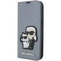 Karl Lagerfeld KLBKP14LSANKCPG Apple iPhone 14 Pro bookcase silver Saffiano Karl & Choupette