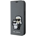 Karl Lagerfeld KLBKP14SSANKCPG Apple iPhone 14 bookcase silver Saffiano Karl & Choupette