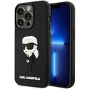 Karl Lagerfeld KLHCP14L3DRKINK Apple iPhone 14 Pro black hardcase Rubber Ikonik 3D