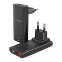 Φορτιστής Πρίζας Choetech Mini travel PD6011 PD65W GaN slim USB-A+C (black)