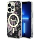 Guess GUHMP14LHCFWSK Apple iPhone 14 Pro black hardcase Flower MagSafe
