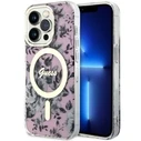 Guess GUHMP14LHCFWSP Apple iPhone 14 Pro pink hardcase Flower MagSafe