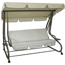 SWING-BED CREAM WITH ANTHRACITE FRAME- REINFORCED THREE-SEATER METAL WITH ONE-PIECE ROOF TUBE ROOF
