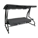 GREY SWING-BED WITH CHARCOAL FRAME- REINFORCED FOUR-SEATER METAL WITH ONE-PIECE ROOF TUBE