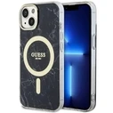 Guess GUHMP14MPCUMAK Apple iPhone 14 Plus / 15 Plus black hardcase Marble MagSafe