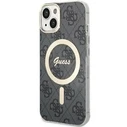 Guess GUHMP14SH4STK Apple iPhone 14 black hardcase 4G MagSafe