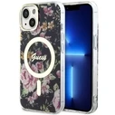 Guess GUHMP14SHCFWSK Apple iPhone 14 black hardcase Flower MagSafe