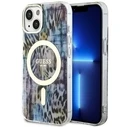 Guess GUHMP14SHLEOPWB Apple iPhone 14 niebieski/blue hardcase Leopard MagSafe