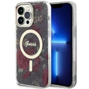 Guess GUHMP14XHCFWSA Apple iPhone 14 Pro Max khaki hardcase Flower MagSafe