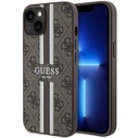 Guess GUHMP14MP4RPSW Apple iPhone 14 Plus / 15 Plus brown hardcase 4G Printed Stripes MagSafe