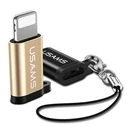 USAMS microUSB/Lightning Adapter with strap gold (US-SJ152)