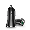 USAMS Car Charger 2xUSB 2,4A QC 3.0 black (US-CC028)