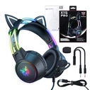 Gaming Headset Onikuma X15 PRO με Αυτιά Γάτας (Μαύρο)