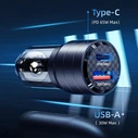 USAMS C36 Car Charger USB-A+USB-C 95W Fast Charge black (US-CC176)