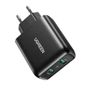 UGREEN Wall Charger 2xUSB-A, 18W, PD3.0, EU (black)
