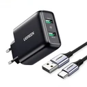 UGREEN Wall Charger 2xUSB-A, 18W, PD3.0, EU (black)