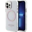 Guess GUHMP12MHTRMP Apple iPhone 12/12 Pro pink hard case Metal Outline Magsafe