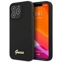 Guess GUHCP13XLSLMGBK Apple iPhone 13 Pro Max black hardcase Silicone Script Gold Logo