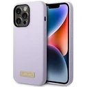 Guess GUHMP14LSBPLU Apple iPhone 14 Pro purple hard case Silicone Logo Plate MagSafe