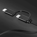 USAMS U1 US-SJ192 2in1 USB-A/Lightning/microUSB Cable 1m black
