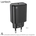 Φορτιστής Πρίζας Lamtech FAST Charger Type-C PD20W Black