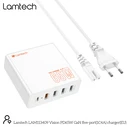 Φορτιστής Πρίζας Lamtech GAN FAST CHARGER 1xType-C & 4xQC3.0 65W & EU CABLE 1.5M