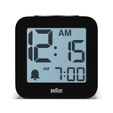 Braun BC 25 BP μαύρο αναλογικό ρολόι-ξυπνητήρι Quartz με ομιλία