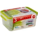 Δοχεία αποθήκευσης τροφίμων Emsa Clip&Close 515585 transp./grün 3 τμχ.