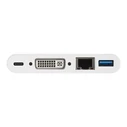 Docking Station StarTech USB-C to USB 3.0 / DVI / Gigabit Ethernet - USB-C Hub - External Video Adapter - White