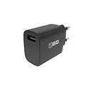 2GO Φορτιστής 15W με καλώδιο 1xUSB-A 1xMicroUSB 1xLightning μαύρο