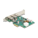 Delock PCI Express x1 Card — 1× external USB Type-C (Power Delivery 30 W) + 2× external USB Type-A (USB 5 Gbps) (MPN: 90229)