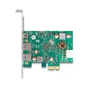 Delock PCI Express x1 Card — 1× external USB Type-C (Power Delivery 30 W) + 2× external USB Type-A (USB 5 Gbps) (MPN: 90229)