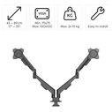 Hama Dual Monitor Gas Spring Desk Mount, 2 Arms, 17"–35" (Model 220907)