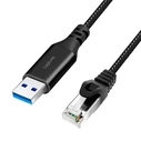 LogiLink καλώδιο/adapter USB 3.0 A (αρσ.) σε RJ45 (αρσ.) 1,5 m – μαύρο/γκρι