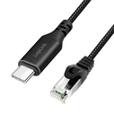LogiLink USB 3.2 τύπου C (M) σε RJ45 (M) καλώδιο Ethernet 10,0 m, μαύρο/γκρι