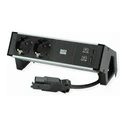 Bachmann DESK2 2xCEE7/3 Φορτιστής USB C/C 100W GST18 0,2m Μαύρο