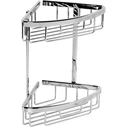 Tesa Aluxx Bathroom Corner Shelf 40205, Chrome, with Adhesive Mounting