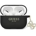 Guess GUAP2LECG4K Apple AirPods Pro 2 cover Liquid Silicone Glitter Triangle Charm black