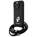 Karl Lagerfeld KLHCP14XSAKCPSK Apple iPhone 14 Pro Max hardcase Crossbody Saffiano Metal Pin black