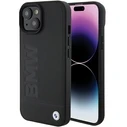 BMW BMHCP15MSLLBK Apple iPhone 15 Plus / 14 Plus Leather Hot Stamp black