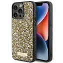 Guess GUHCP15LPFGSBSD Apple iPhone 15 Pro hardcase Rhinestone Metal Logo yellow