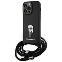 Karl Lagerfeld KLHCP15XSASKNPSK Apple iPhone 15 Pro Max hardcase Crossbody Saffiano Monogram black