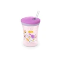 NUK Learn-to-Drink Set (Evolution Cups) with 3 interchangeable drinking attachments, purple/pink, 230 ml