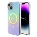 Guess GUHMP15MHITSQ Apple iPhone 15 Plus / 14 Plus hardcase IML Iridescent MagSafe turquoise