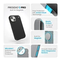 Speck Presidio2 Pro MagSafe Apple iPhone 15 (Black/Slate Grey/White)