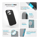 Speck Presidio2 Pro MagSafe Apple iPhone 15 Pro (Black/Slate Grey/White)