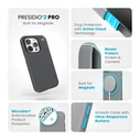 Speck Presidio2 Pro MagSafe Apple iPhone 15 Pro (Charcoal Grey/Cool Bronze/White)