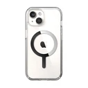Speck Presidio Perfect-Clear MagSafe Apple iPhone 15 (Clear/Chrome Finish/Serene Silver)