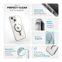 Speck Presidio Perfect-Clear MagSafe Apple iPhone 15 (Clear/Chrome Finish/Serene Silver)